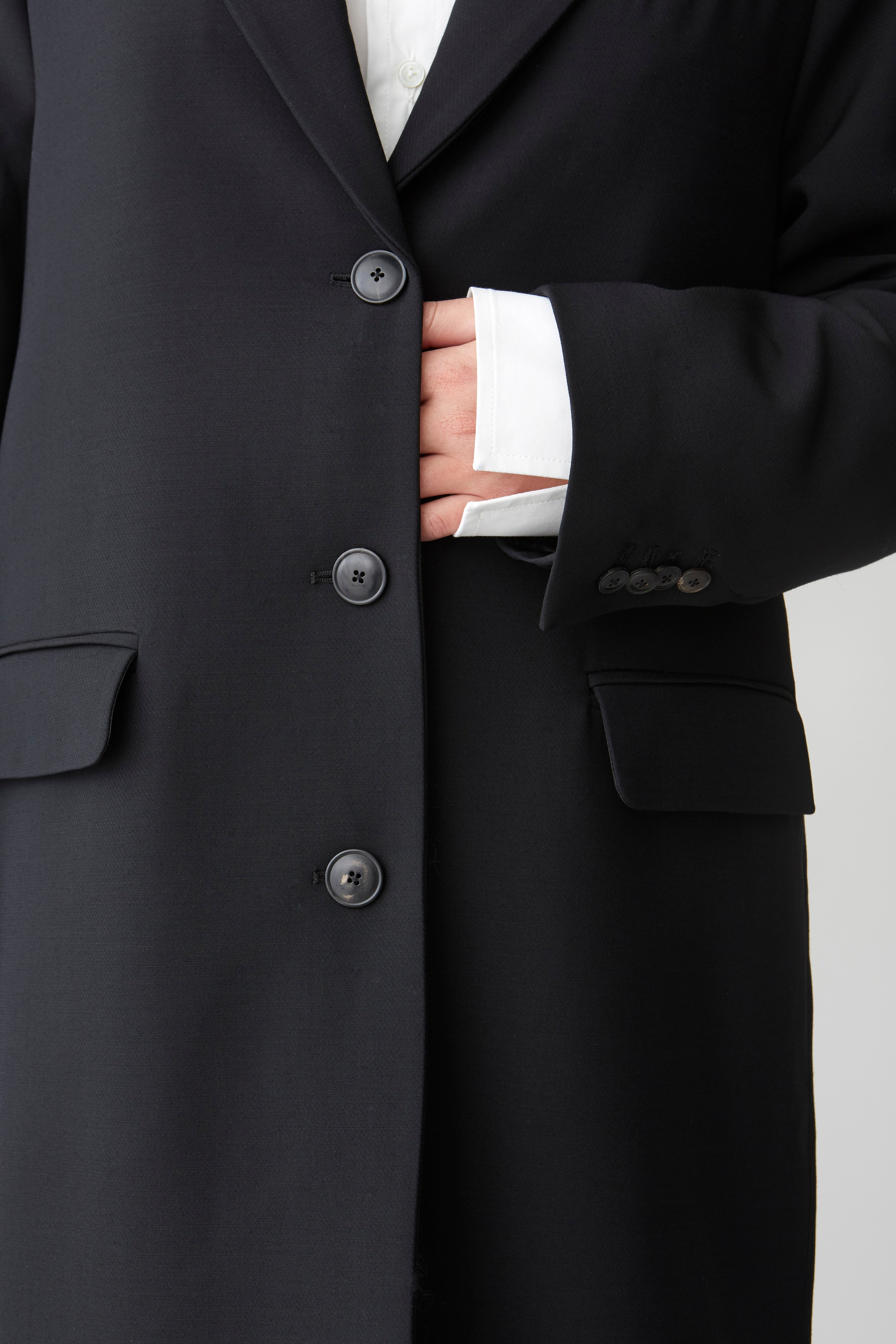 Single breasted women's black coat – BLMBRG